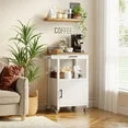 Rolling Kitchen Island Cart with Storage and Rubber Wood Countertop
