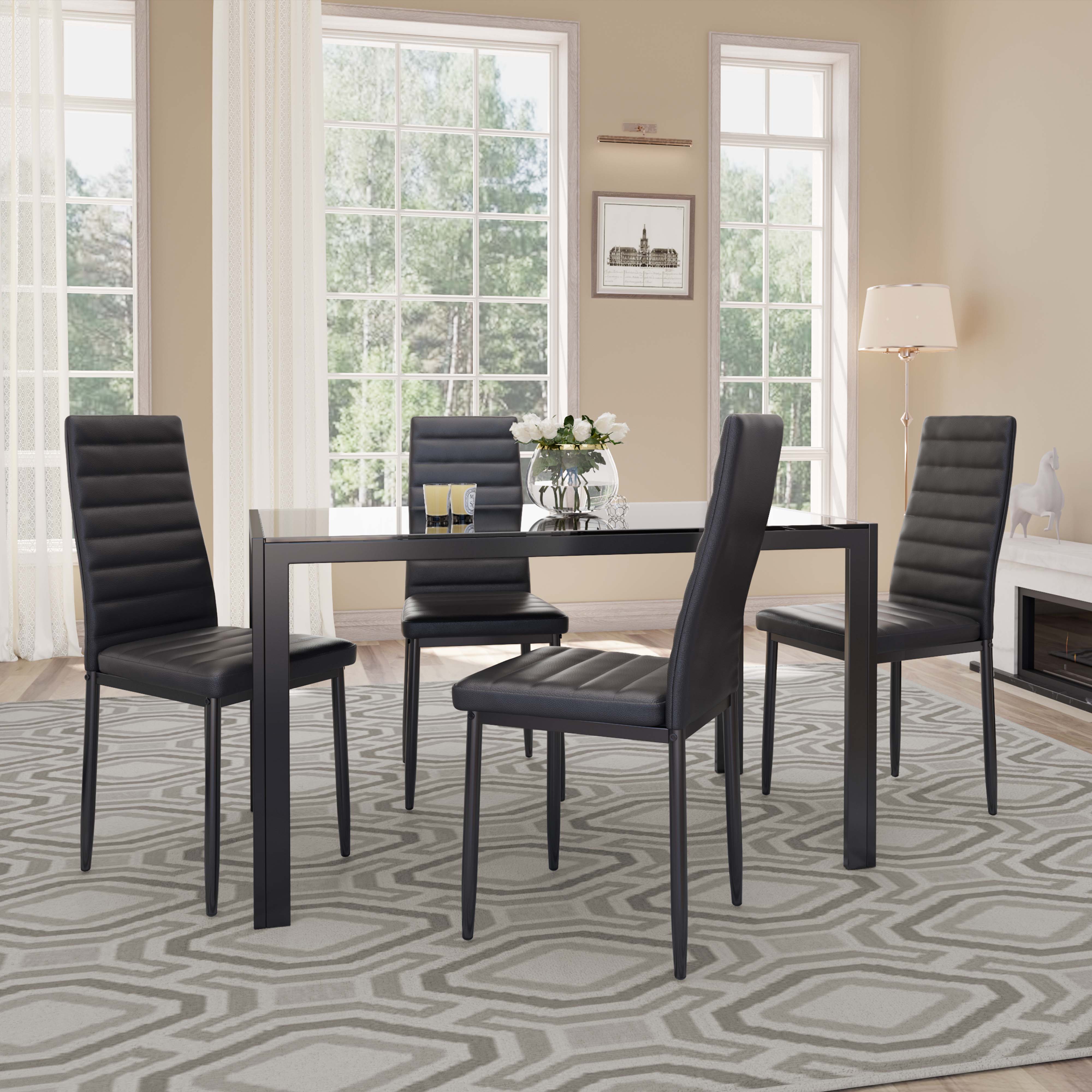 Aiho 5-Piece Kitchen Dining Table Set for 4 for Dining Room