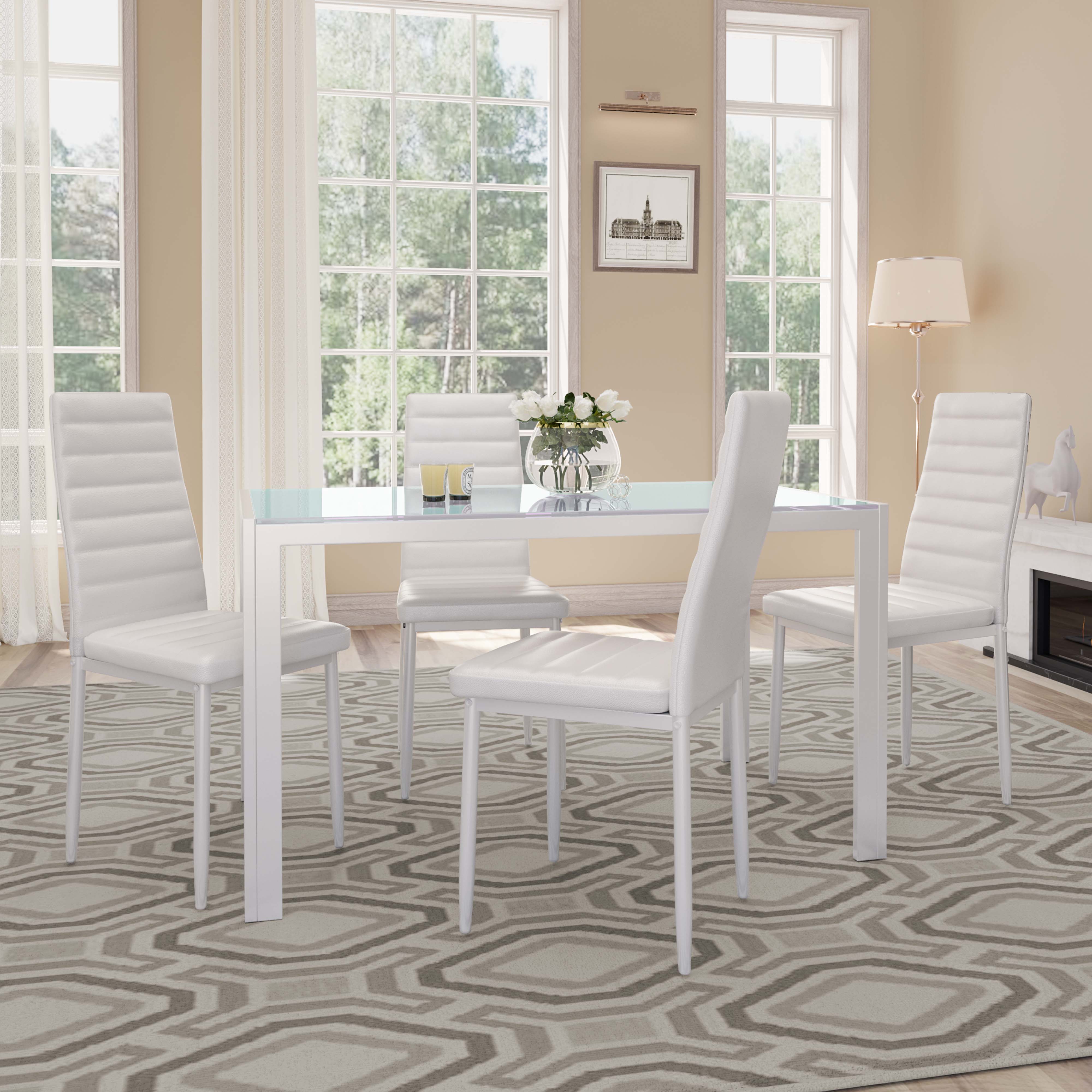 Aiho 5-Piece Kitchen Dining Table Set for 4 for Dining Room