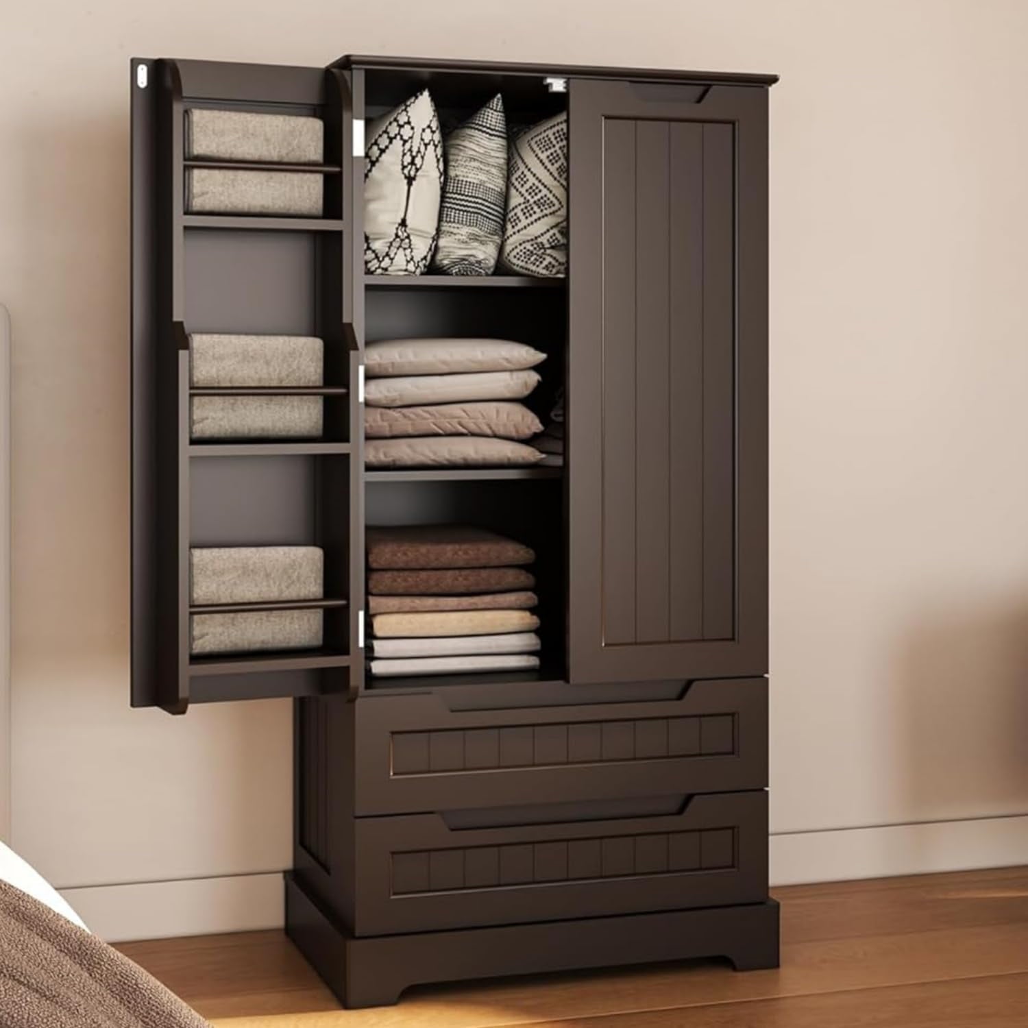 Multi-Purpose Cabinet for Bathroom, Dining Room & Craft Room (Food Storage Friendly),Dark Brown