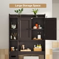 Aiho 66-Inch Tall Over-Toilet Bathroom Cabinet with Double Doors, Toilet Paper Holder & Racks, Adjustable Shelf – Ideal for Bathrooms & Laundry Rooms, Dark Brown