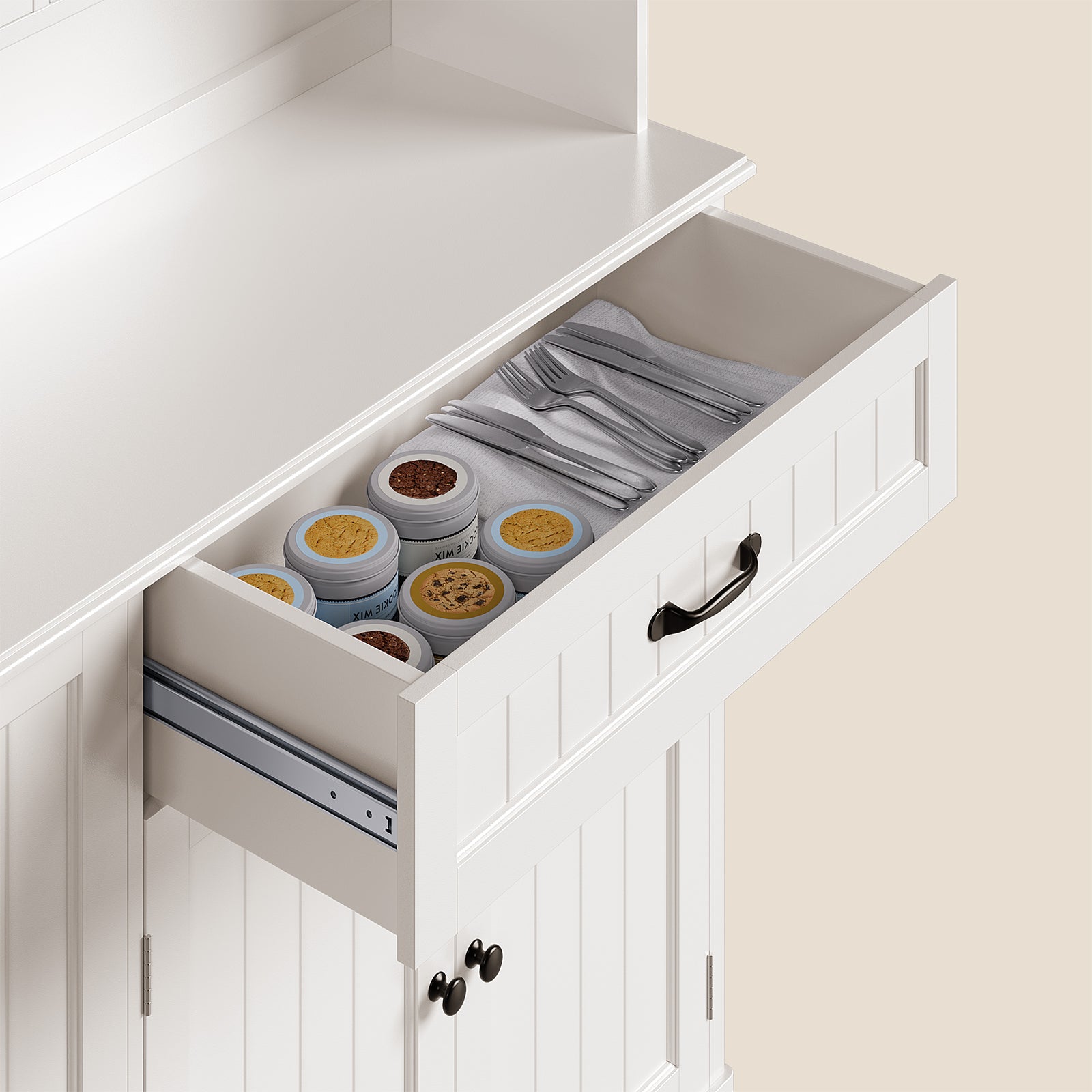 Aiho 67" Kitchen Pantry Storage Cabinet with Doors & Shelves, Modern Buffet Cabinet with Microwave Stand, Tall Hutch Cabinet for Kitchen, Dining Room