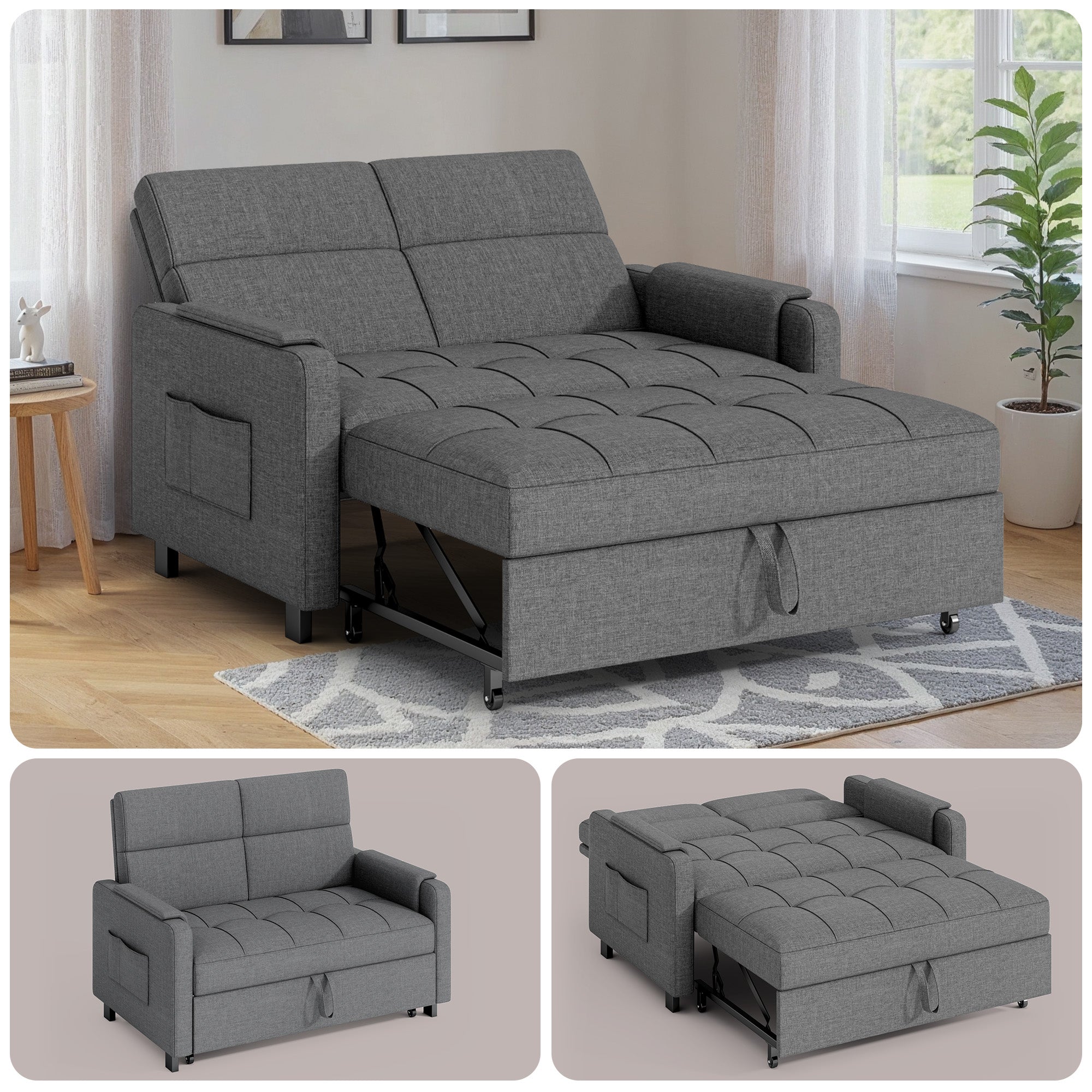 Space-Saving Sleeper with Storage & Lumbar Support for Studio Apartments