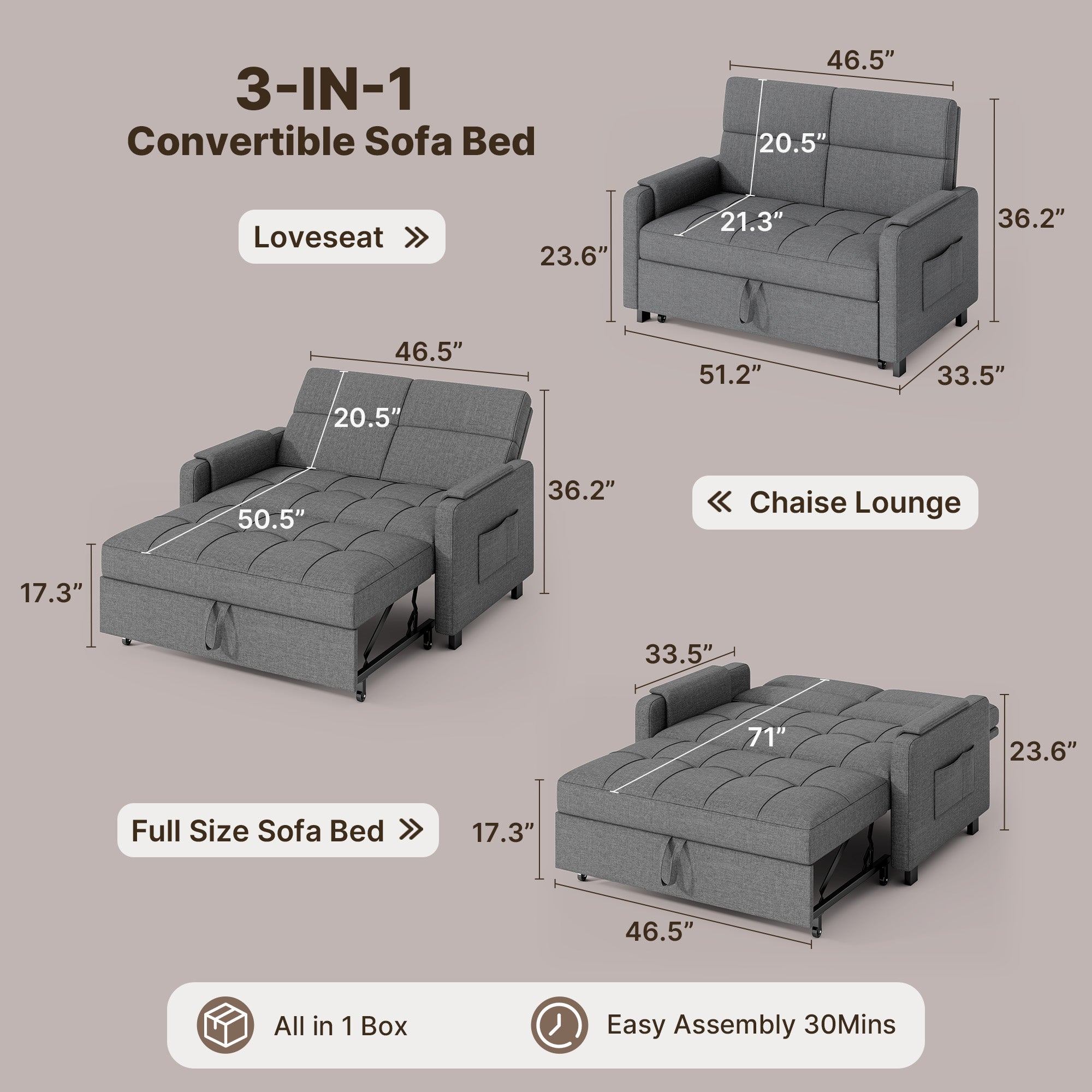 Space-Saving Sleeper with Storage & Lumbar Support for Studio Apartments