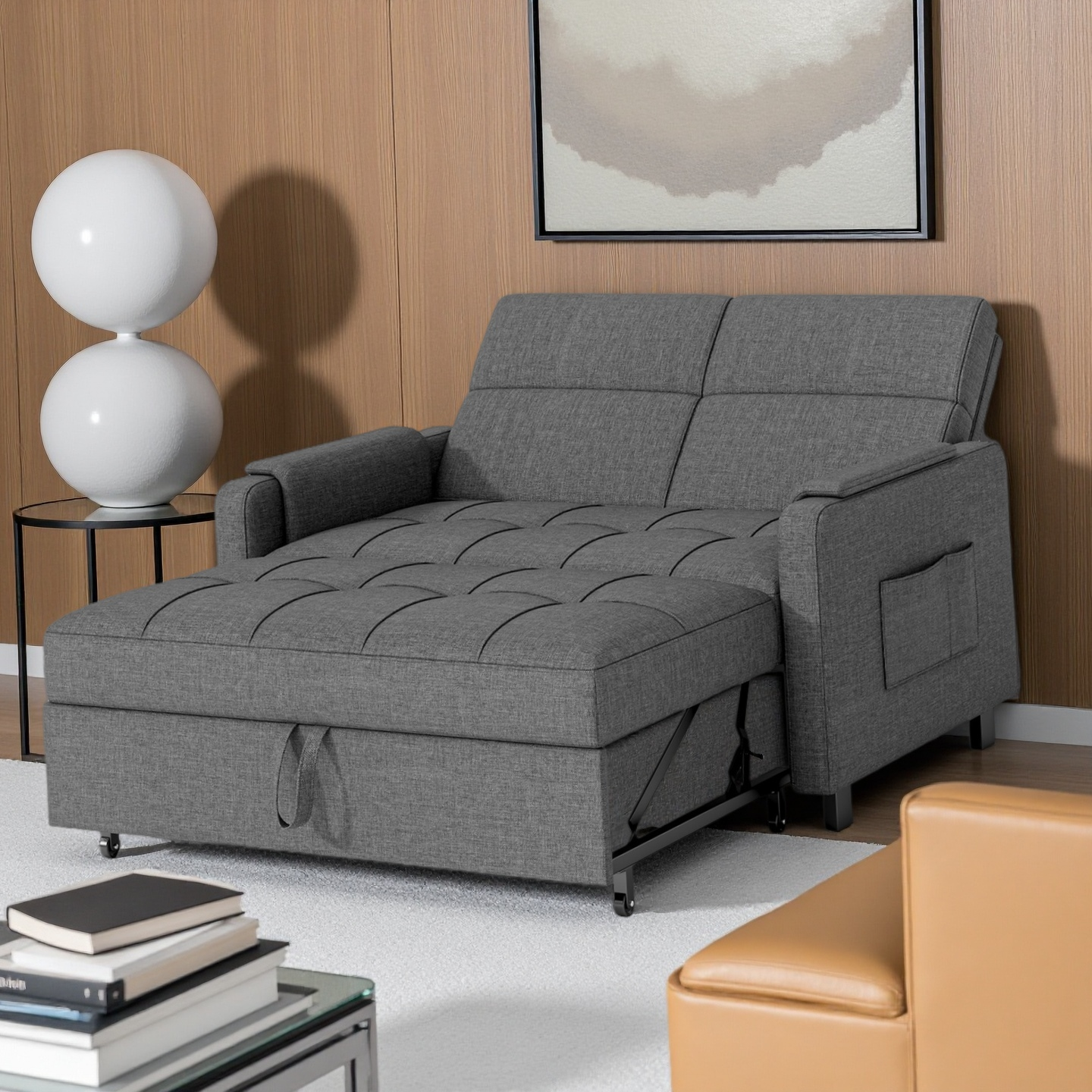 Space-Saving Sleeper with Storage & Lumbar Support for Studio Apartments