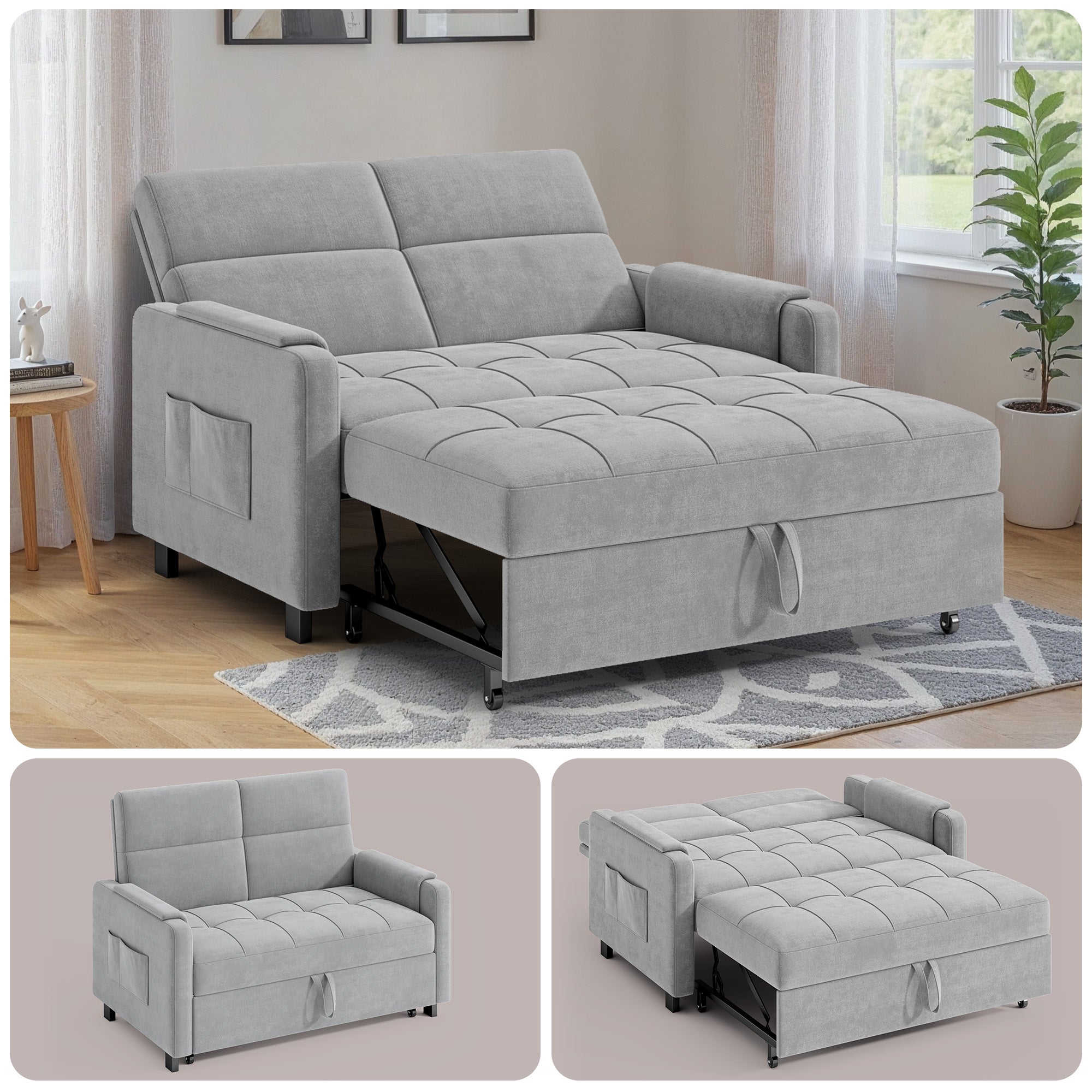 Space-Saving Sleeper with Storage & Lumbar Support for Studio Apartments