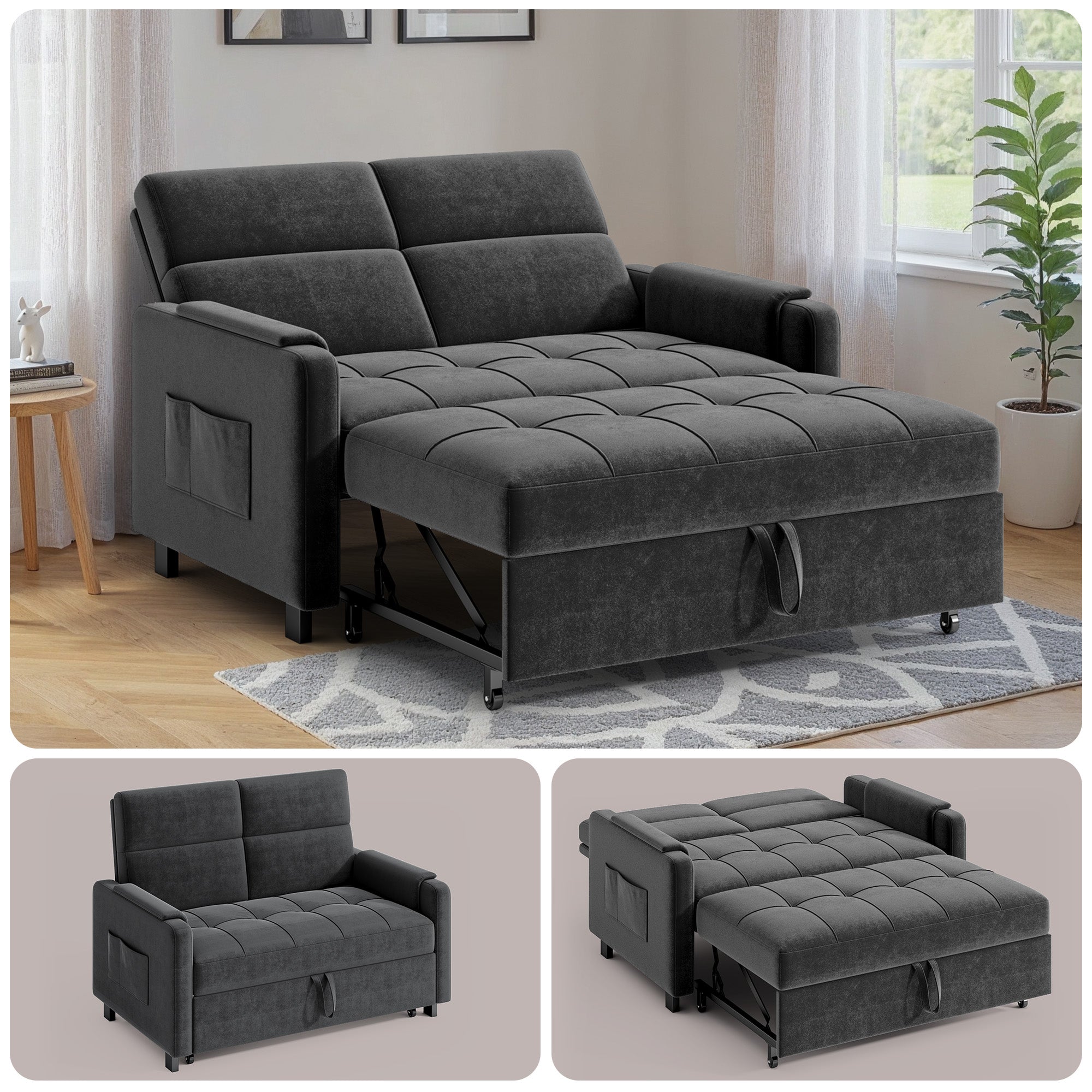 Space-Saving Sleeper with Storage & Lumbar Support for Studio Apartments