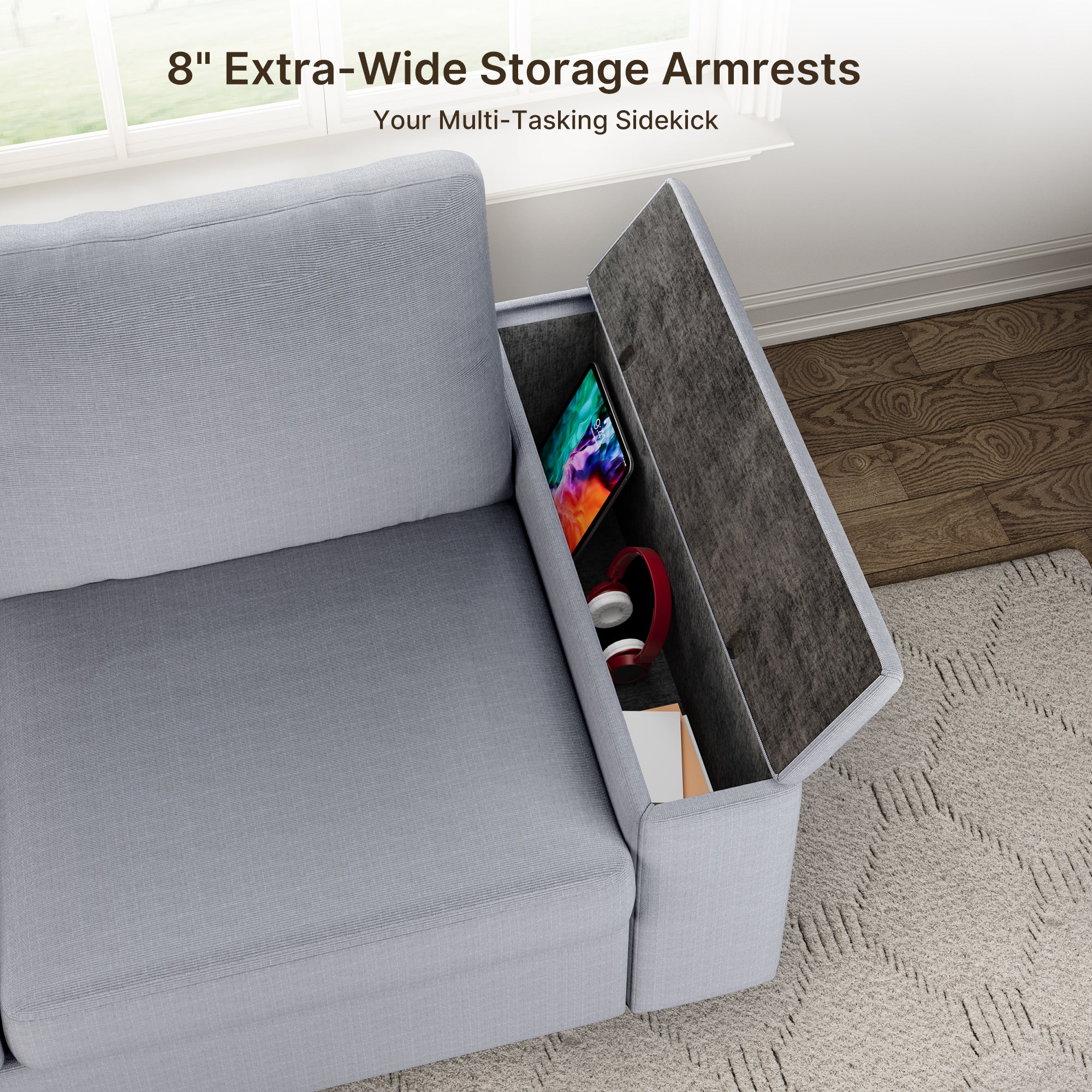 71" Deep Seat Loveseat Sofa with USB & USB-C Charging - Perfect for Small Spaces
