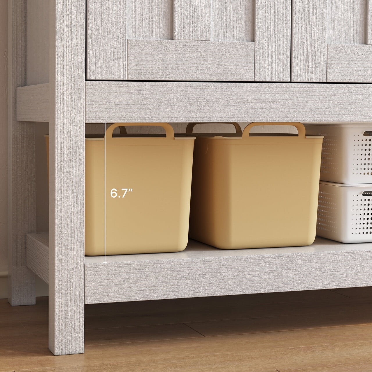 Aiho 47” Modern Farmhouse Buffet Sideboard Cabinet with 2 Drawers & Doors, Multi-Functional Coffee Bar & Entryway Table with Shelf for Living Room, Hallway Storage, White
