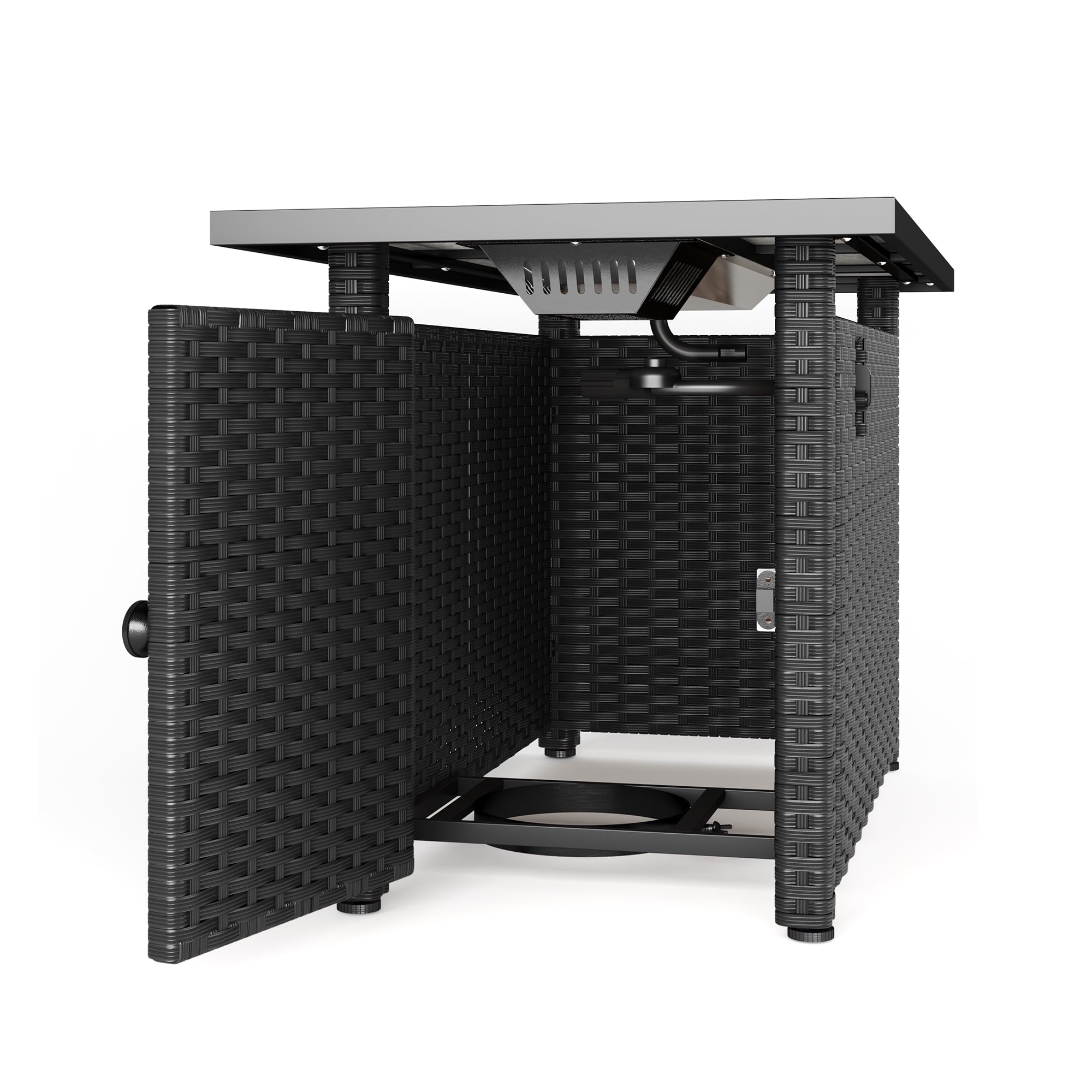 Aiho Outdoor Fire Pit Table, 45" Square 50000 BTU Patio Propane Fire Pit Table with Lava Rocks