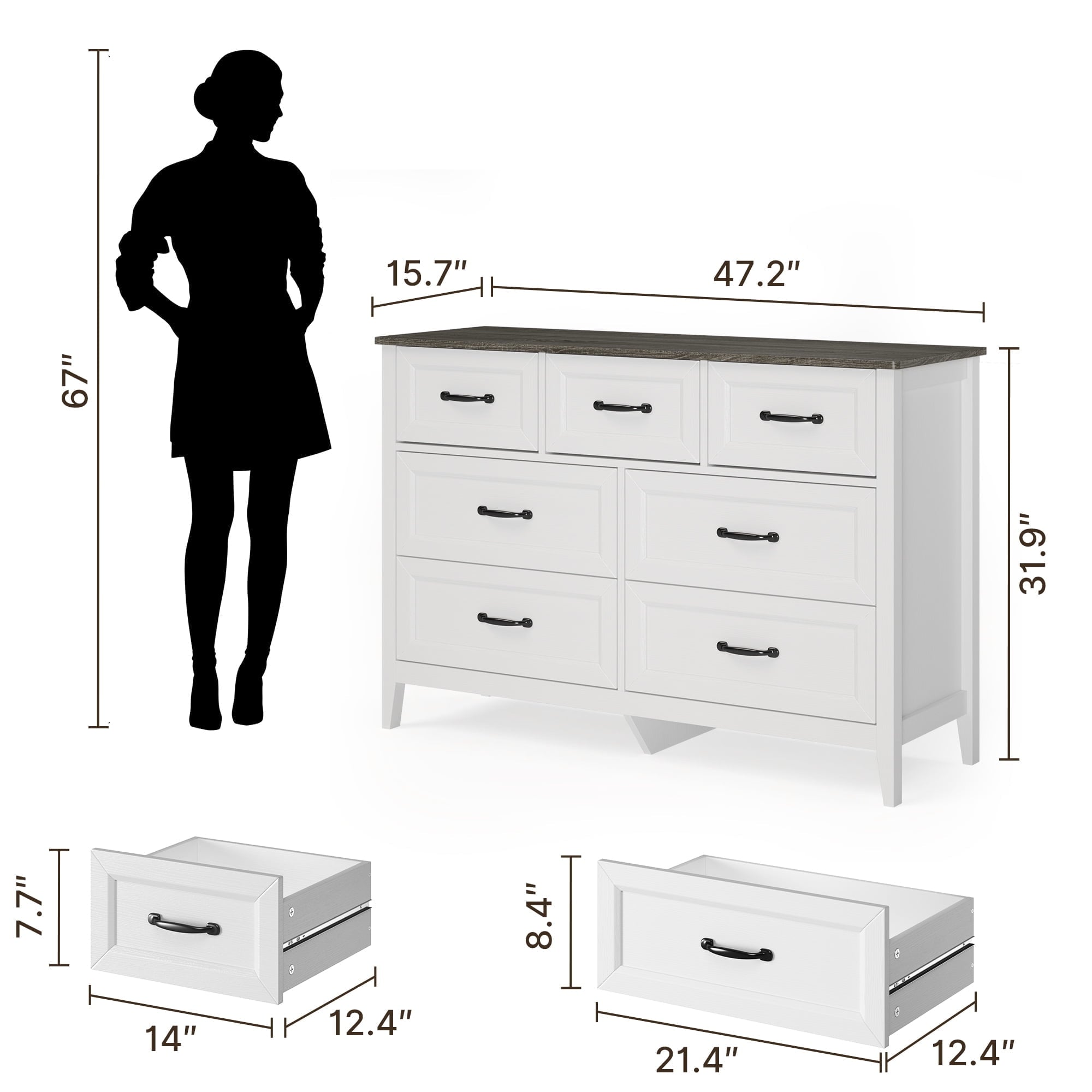 Spacious Tabletop & Versatile Use,Grey