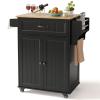 Aiho Kitchen Island with Storage, Microwave Stand with Worktop, Spice Rack & Adjustable Shelves & 1 Drawer, Perfect for Kitchen, Bar, Black