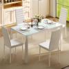 Aiho Dining Table with 6 PU Leather Chairs, Morden Kitchen Table Chairs Set for 6 Person, Perfect for Dining Room, Kitchen, Living Room, White