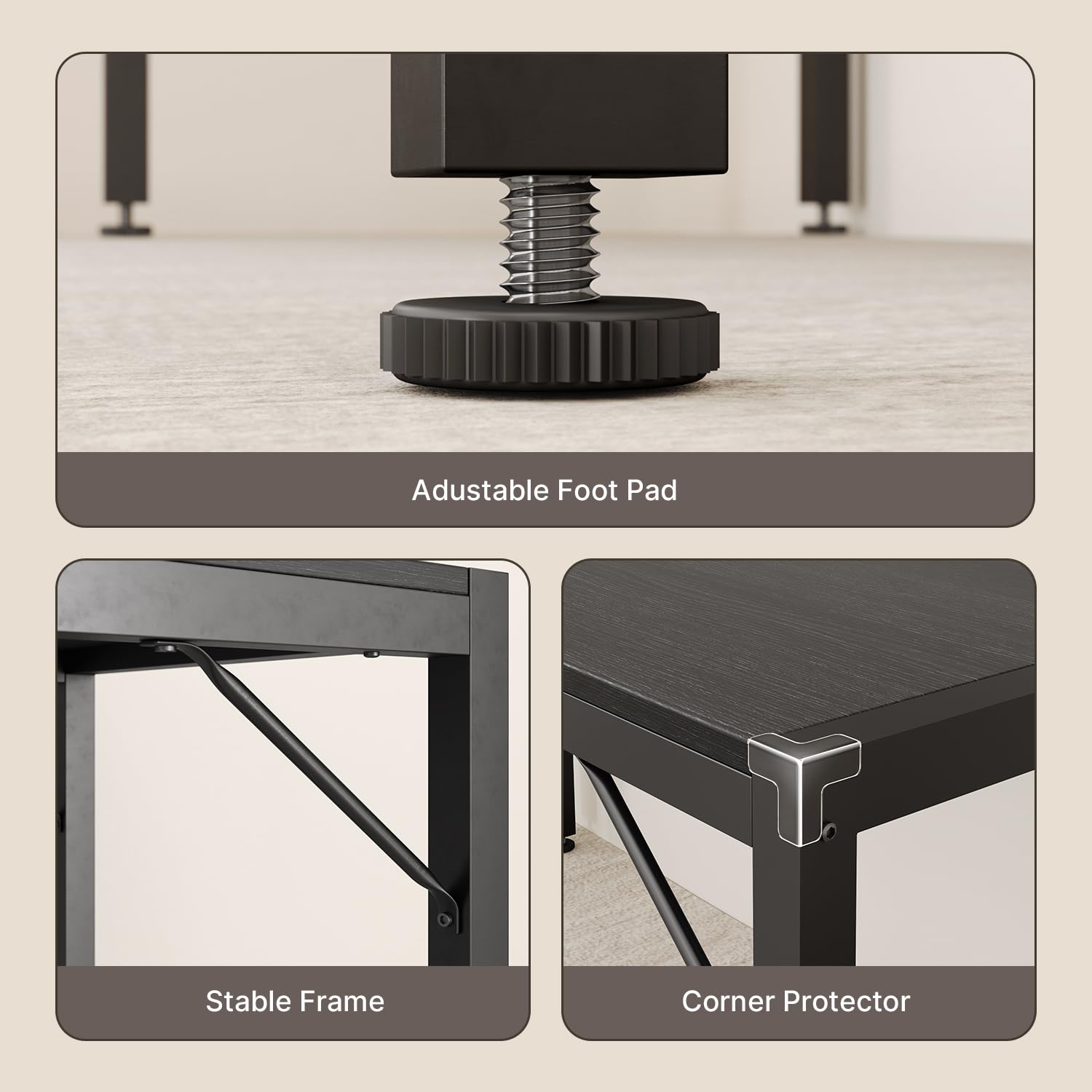 Aiho 63" Dining Table Set for 6, Kitchen Table with 2 Stools & 2 Benches, Wood Dining Room Dinette Sets with Metal Frame for Breakfast Nook and Small Space - Black