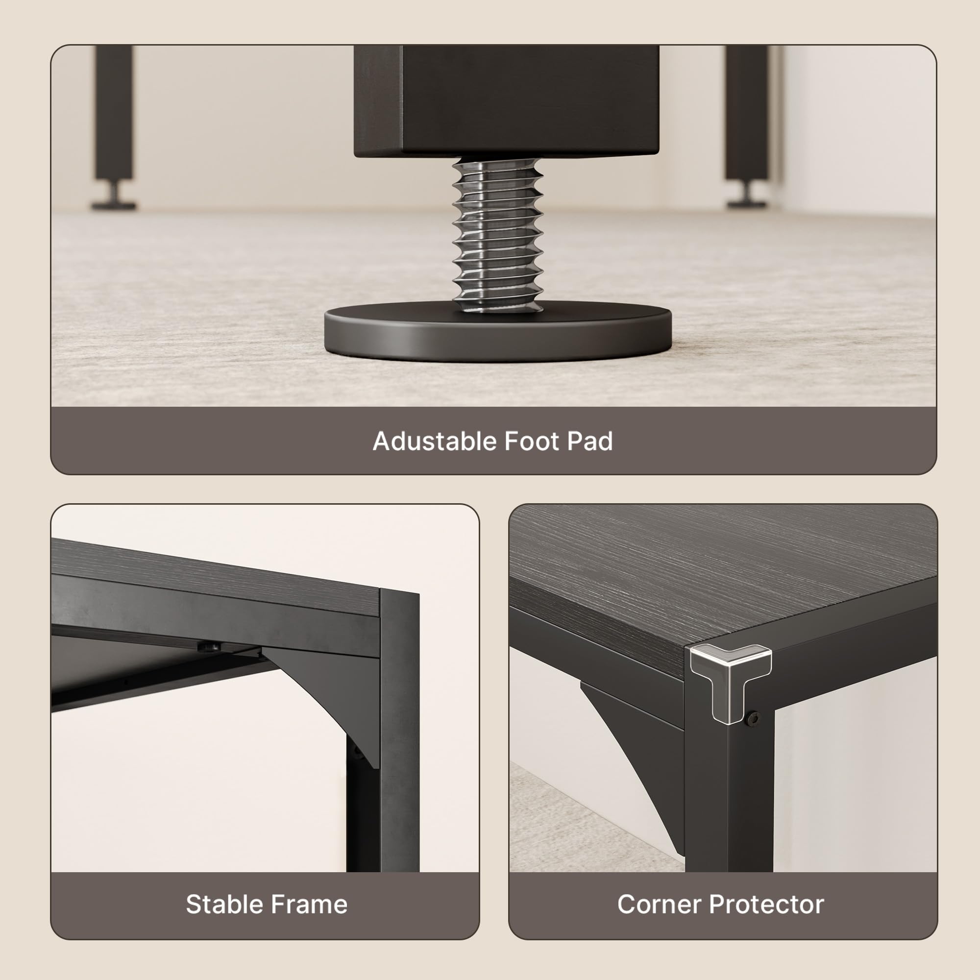 Aiho 25.6" Dining Table Set for 2, Kitchen Table with 2 Stools, Wood Dining Room Dinette Sets with Metal Frame for Breakfast Nook and Small Space - Black